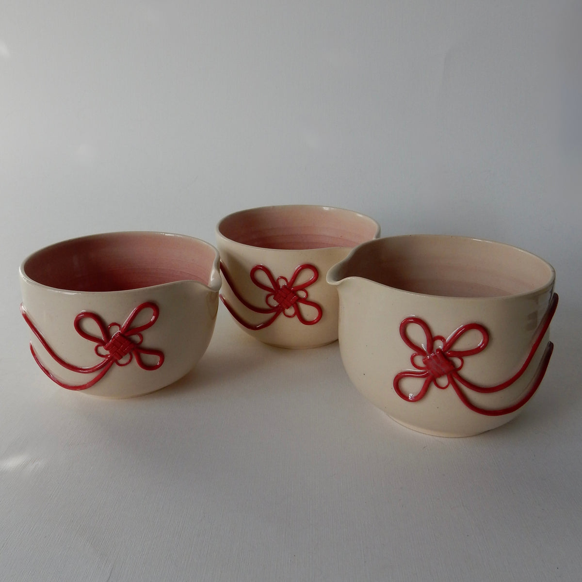 Lucky Knot Matcha Bowl - Red