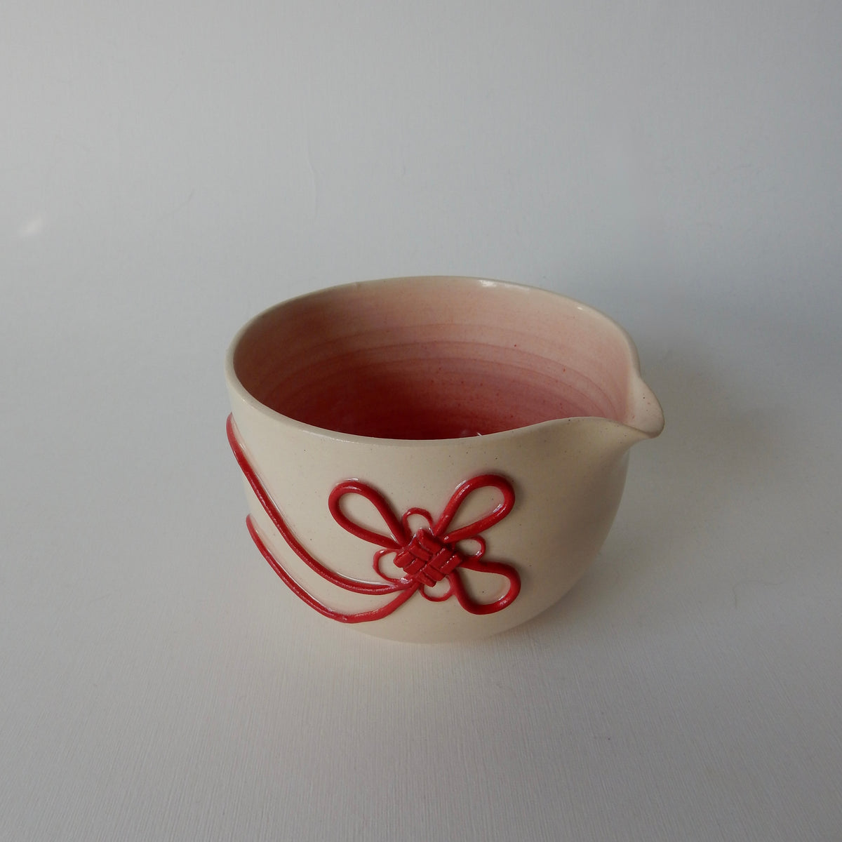 Lucky Knot Matcha Bowl - Red
